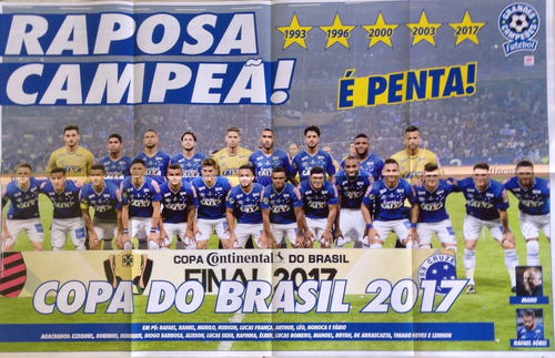 Pôster Cruzeiro Penta Campeão Copa Do Brasil (2017) 55 Cm 85