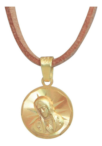 Medalla (sin Cadena) Oro 18k Laminado #142 Virgen Guadalupe Color Dorado