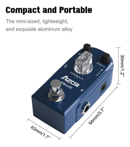 Pedal De Efecto De Guitarra Analógico Azor Phaser