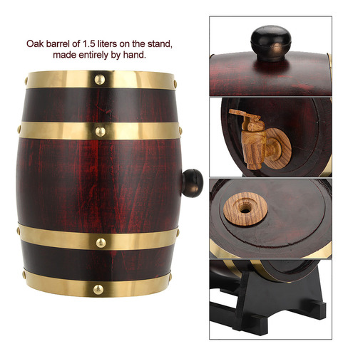 Barril De Roble Para Vino Whisky Cerveza Ron 1.5l