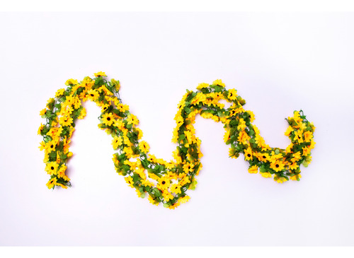 Mini Girassol Flor Artificial Flores 100 Unidades Trepadeira Amarelo