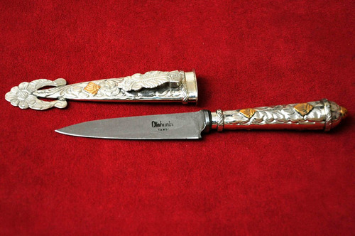 Cuchillo De Alpaca Y Oro. Hoja Atahualpa