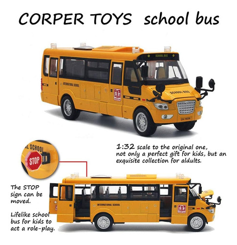 Corper Toys Autobus Escolar De Juguete De Fundicion De Ve...