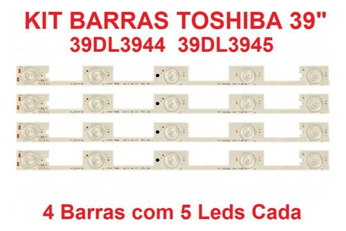 Kit Barra Led Compatível Semp Toshiba Dl3945i(a) Dl3945i(a)