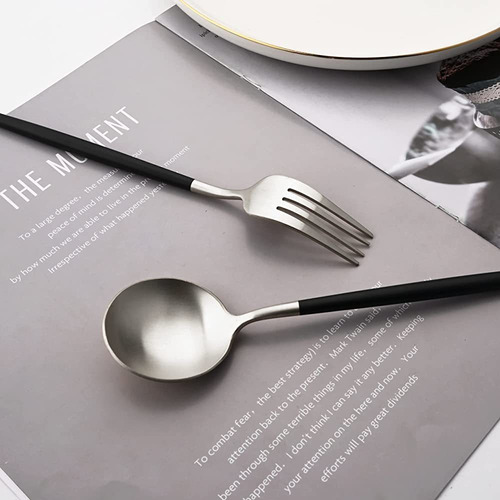 Uniturcky Flatware Set 18/10 Acero Inoxidable Mate Plata - U