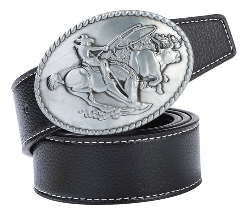 Cinturón De Cuero Occidental Vaquero Con Hebilla