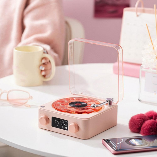 Waves Vinyl Bluetooth Speaker Compatible, Retro-style