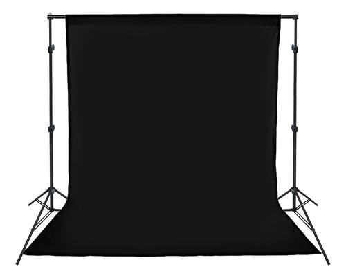 Kit Portafondos Linco 2x2m + 2 Fondos Blanco Y Negro 1.70x2m