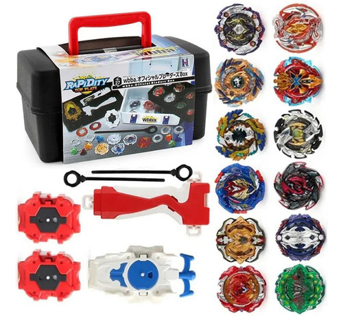 Kit De 12 Lanzadores Beyblade Tornado + De Boy Arena Con Caj