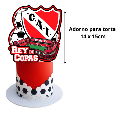 Pack Globos Independiente Banderin Stickers Toppers Número Plateado Número 6