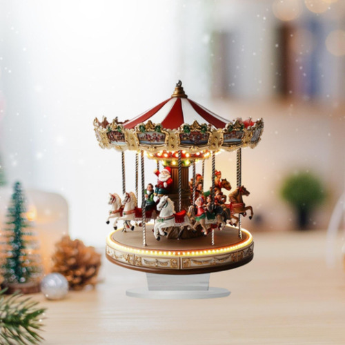 2 Placa De Acrílico Con Diseño De Carrusel De Navidad 2d,