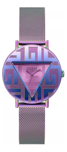 Reloj Analógico Guess Con Logotipo Plateado