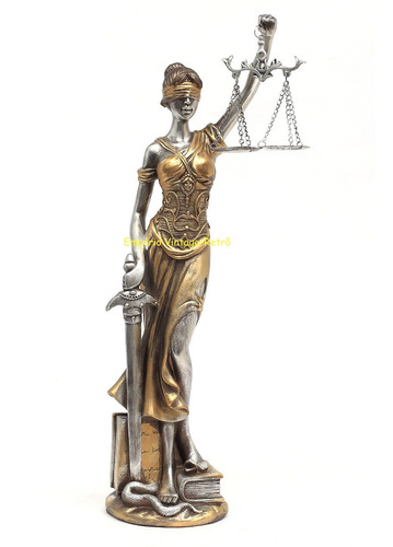 Deusa Da Justiça Estátua Dama Símbolo Direito Themis 42 Cm