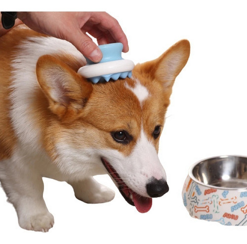 Mascotas - Cepillo Masajeador Portátil Azul