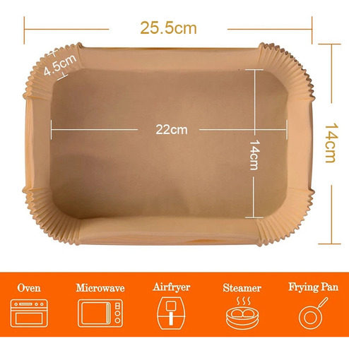 Forro De Papel Para Hornear Rectangular Desechable Airfryer,