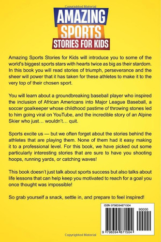 Amazing Sports Stories For Kids, De Jordyn, Leigh. Editorial Independently Published, Tapa Pasta Blanda, Edición 1 En Inglés, 2023