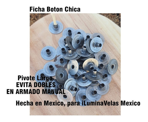 Imagen 3 de 6 de Ficha Botón Para Elaborar Velas 2000 Pz Hecho En México