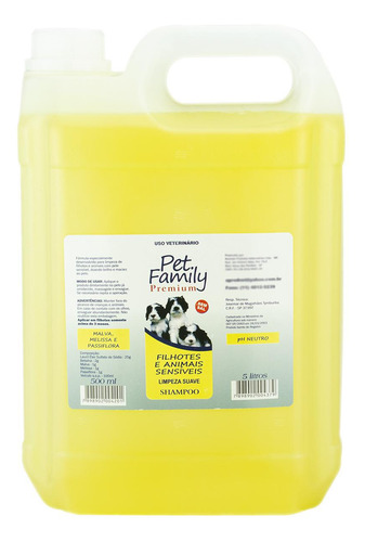 Shampoo Para Cães E Gatos Filhotes Pele Sensível Pet 5l