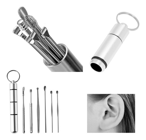 Juego Limpieza Oidos Cureta Removedor Cerumen Extractor Cera