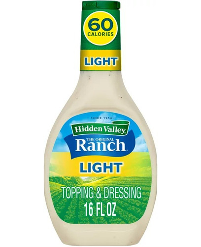 Hidden Valley Aderezo Ranch Light 473 Ml, Sin Gluten 
