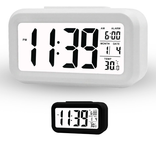 Relógio De Mesa Digital C/ Despertador Light Sensor Original