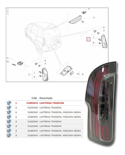 Imagem 8 de 8 de Lanterna Lado Direito Fiat Idea Adventure Dualogic 2014