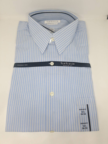 * Camisa Hombre Talla 15 1/2, 34/35 Vh Reg Fit Celeste Ray