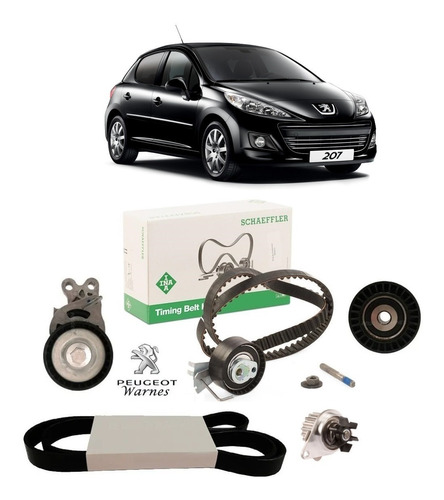 Distribucion Ina + Kit Poly V Peugeot 207 1.4 Nafta 8v