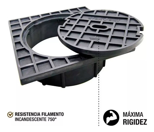 Caja Inspeccion Jabalina Pvc Reforzado Tapa Negra 15x15 Cm