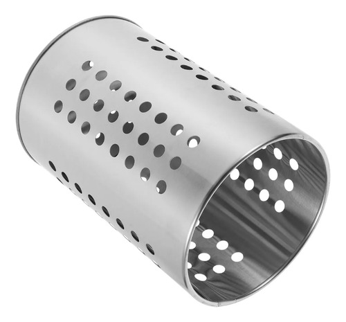 Cilindro Porta Cubiertos Escurridor Acero Inoxidable Cuchara Plateado