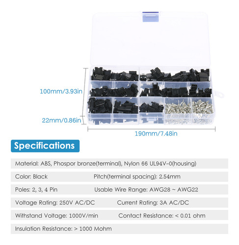 Kit De Conectores Jst Sm 2,54 Mm 2/3/4 Pinos Para Projetos D