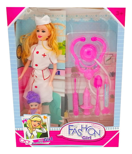 Muñeca Fashion Enfermera Barbie Doctora Juguetes Accesorios