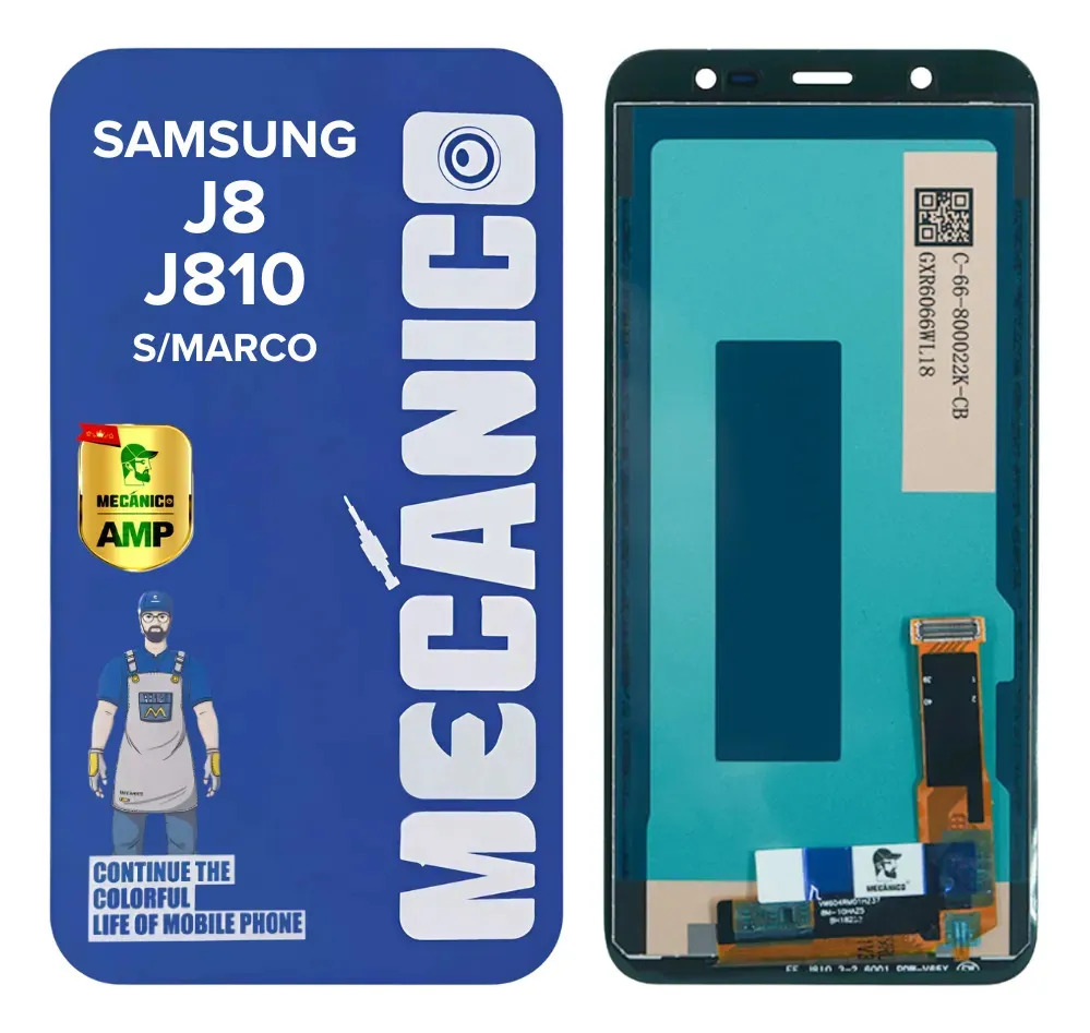 Modulo Compatible Samsung J8 J810 Sin Marco Incell Mecánico Pantalla Display Táctil Vidrio Repuesto Reparación Cambio Servicio Técnico Instalación Excelente Calidad Listo Para Instalar Celular