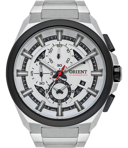 Relógio Orient Masculino Prova D'água Cronógrafo Original Cor da correia Prateado Cor do bisel Prateado Cor do fundo Branco