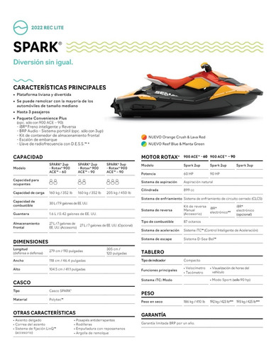 Sea Doo Spark 3up 90 Hp Tres Pasajeros