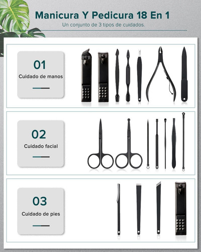 Imagen 3 de 10 de Manicura Y Pedicura, Lonk Set Manicura Multifuncional 18 Pcs
