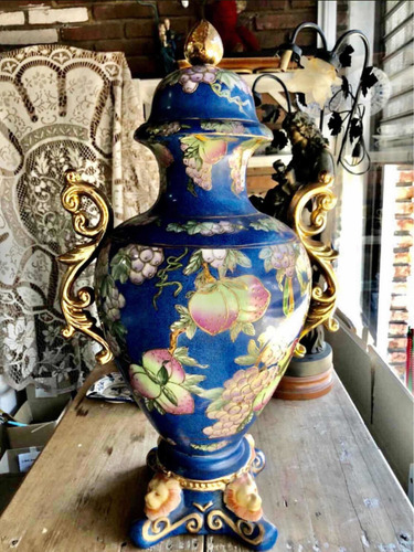 Imagen 6 de 10 de Antiguo Jarrón Ánfora De Porcelana 64 Cm