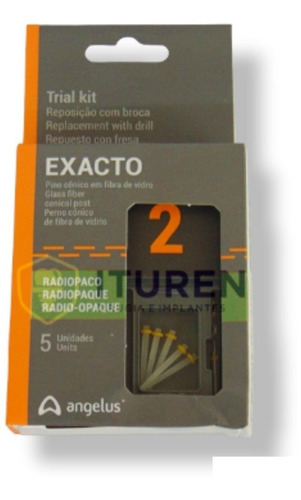 Exacto 2 Perno Cónico De Fibra De Vidrio X5u + Fresa Angelus