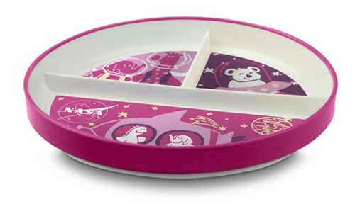 Imagem 4 de 6 de Kit Alimentação Bebê Prato Com Divisória E Colheres Silicone