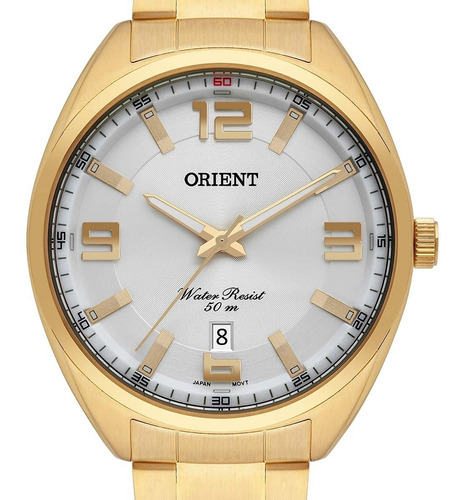 Relógio Orient Masculino Ggss1017p2kx Original Com Cor Da Correia Dourado Cor Do Bisel Dourado Cor Do Fundo Cinza