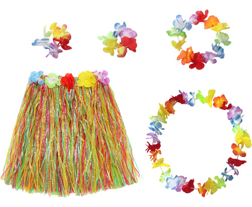 Faldón Hawaiano Con Diseño De Césped, Guirnalda, Para Niños