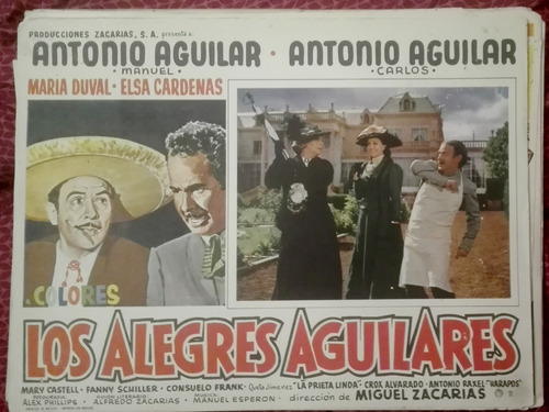 Maria Duval En: Los Alegres Aguilares, Carton De Cine
