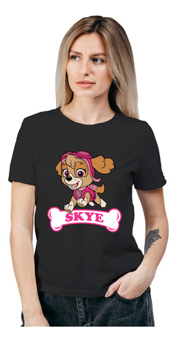 Polera Mujer Paw Patrol Skye Cockapoo Algodon Organico Wiwi