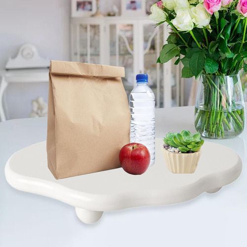 Suporte De Pedestal Bandeja Decorativa Moderna Leite Branco