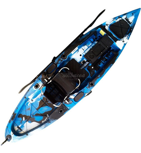 Caiaque de pesca e lazer Caiaker Marlim pronta cor azul camuflado