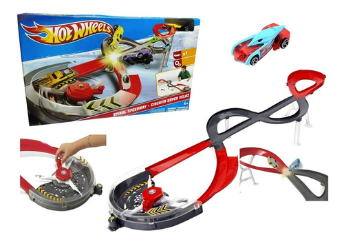 Pista Hot Wheels Spiral Speedway No Usa Batería El Impulsor