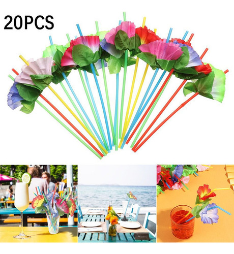 Pajitas Desechables Tipo Pajita Hawaiana Para Decoración De