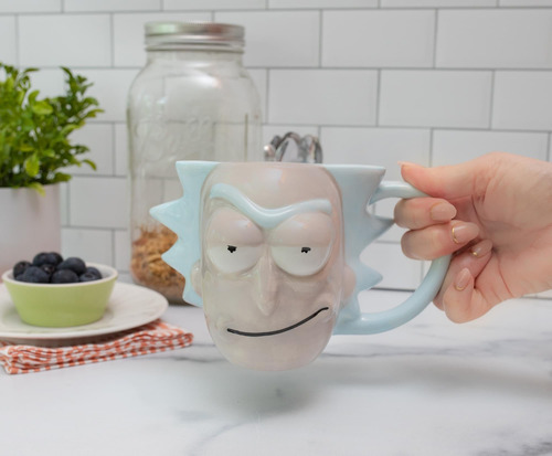 Taza Silver Buffalo Cartoon Network Morty Rick Face, 600 Ml