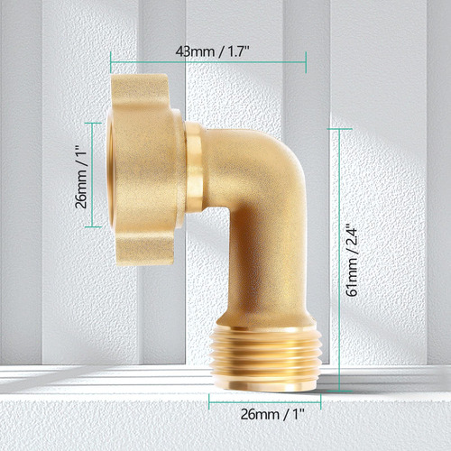 Conector Codo Manguera Jardín Latón 90 Grados 3/4 Pulgadas