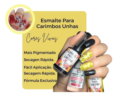 Imagem 4 de 6 de Esmalte Grande Para Carimbo De Unhas Apipila Preto 15ml.